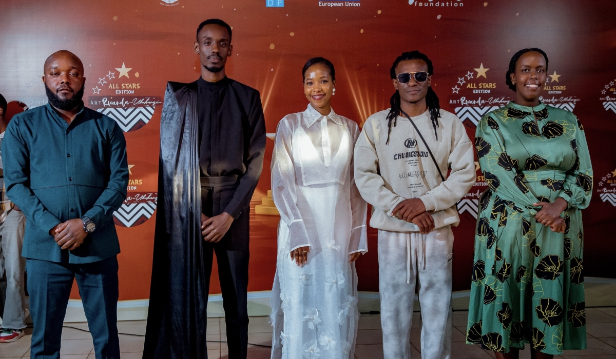 Winners of the Art Rwanda Ubuhanzi All Stars edition pose for a group photo with the jury after the contest on Wednesday, August 27-courtesy