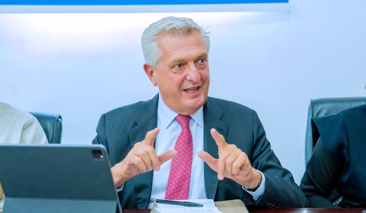 The United Nations High Commissioner for Refugees, Filippo Grandi, speaks during a meeting in Kigali on Wedneday, August 28. Courtesy