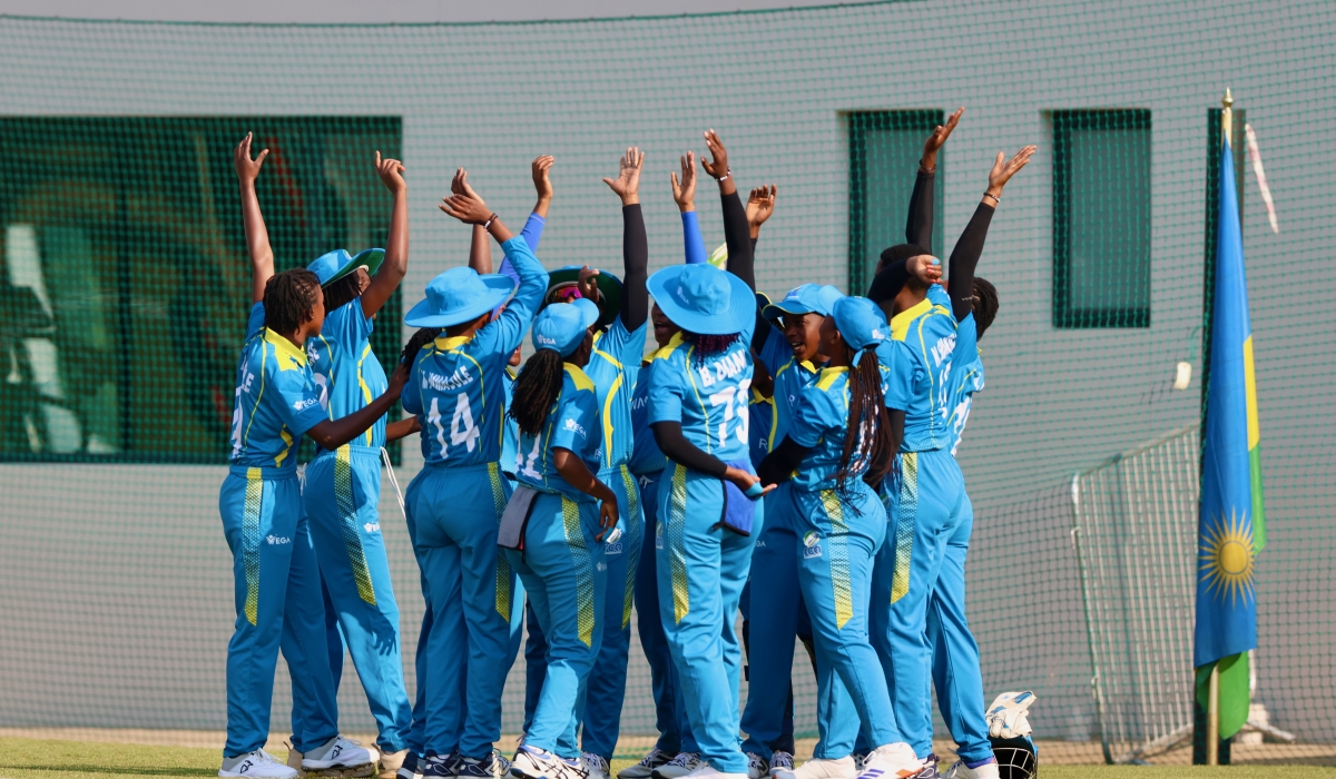 Rwanda&#039;s women cricket team celebrate their victory over Kenya in the opening match of the ICC Women&#039;s T20 Africa Region Division One Qualifier in Namibia-courtesy
