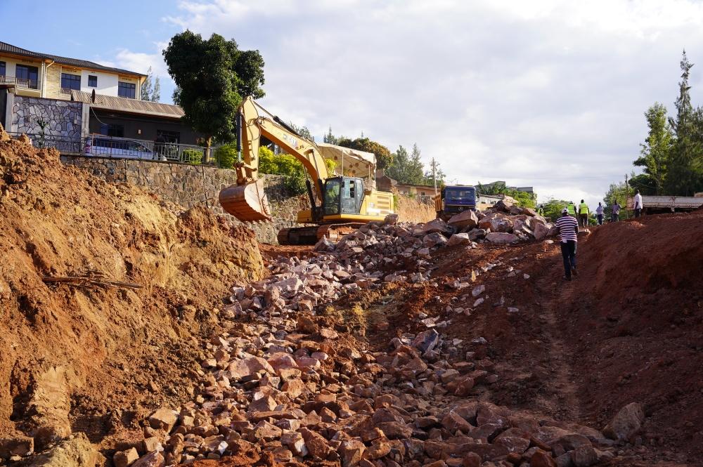 A view of a road construction project in Kigali. Photo by Craish Bahizi