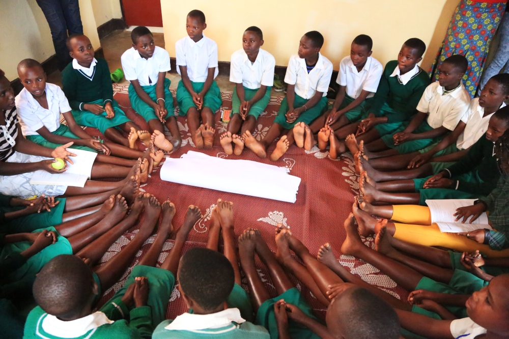 Teen girls during a reproductive health session at GS Gisagara. Courtesy