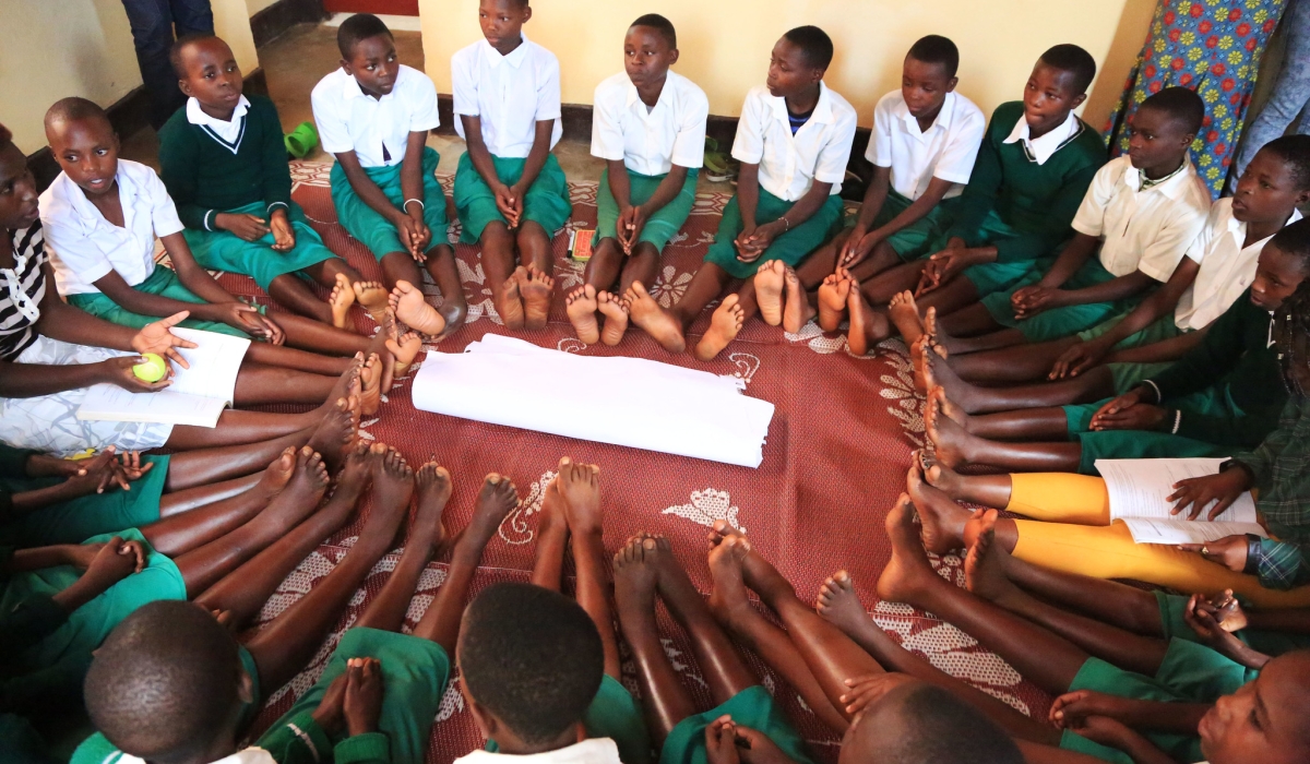 Teen girls during a reproductive health session at GS Gisagara. Courtesy