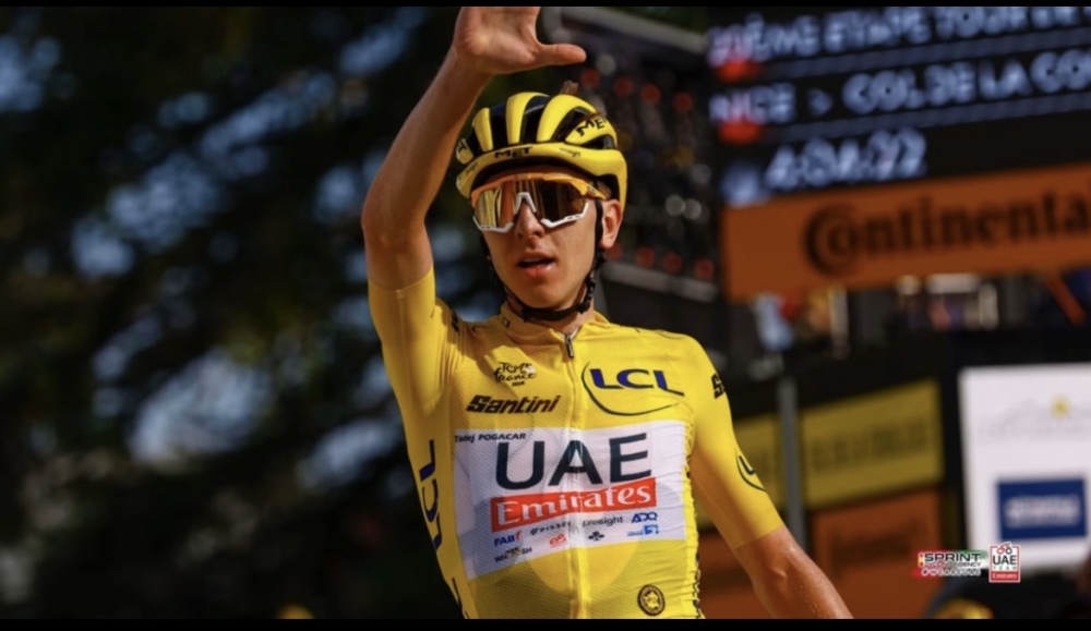 Slovenian star rider Tadej Pogacar will be looking to defend his title in Kigali-Photo by UAE Team Emirates