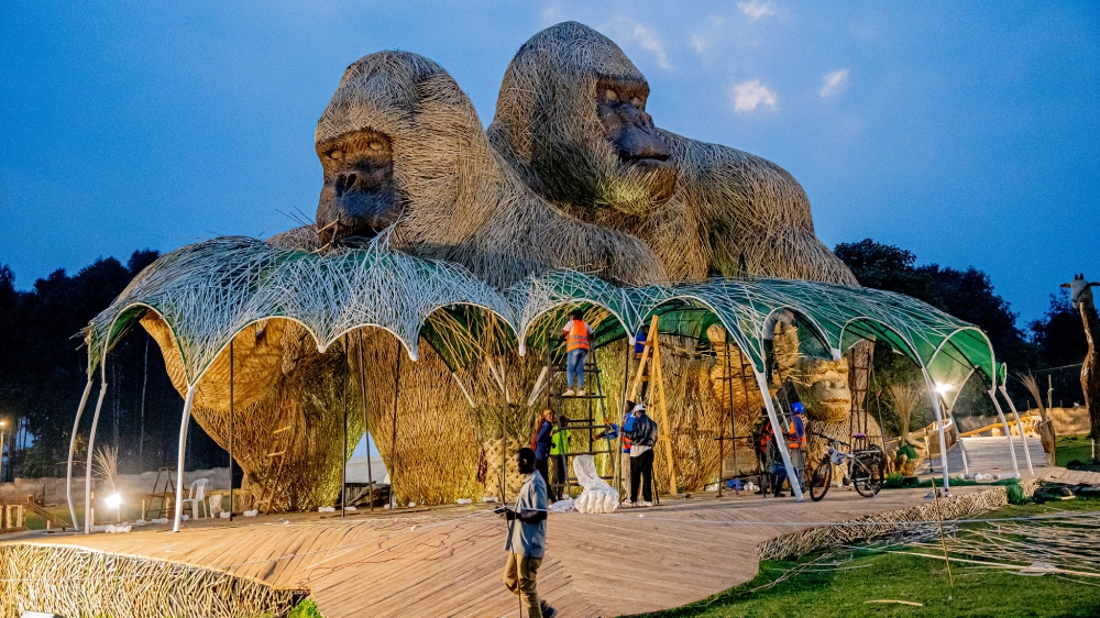 A view of an artwork in Kinigi, where preparations are underway for the 20th edition of Kwita Izina, Rwanda’s annual gorilla naming ceremony, scheduled for September 5 in Musanze District. Kellya Keza