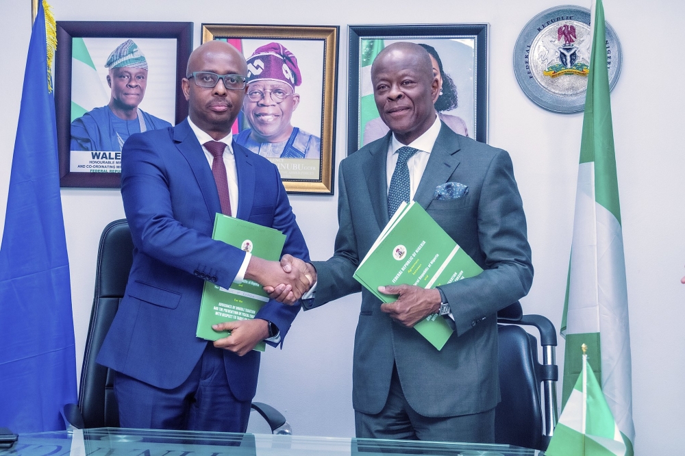 Minister of Finance Yusuf Murangwa signed the Rwanda-Nigeria double taxation agreement on June 25. Courtesy 