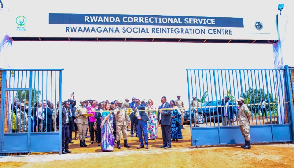 Officials cut the ribbon at the launch of an upgraded reintegration centre in Rwamagana on Wednesday. Photo by Emmanuel Nkangura.