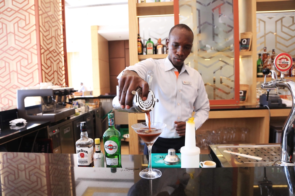 A barista on duty at Marriot Hotel