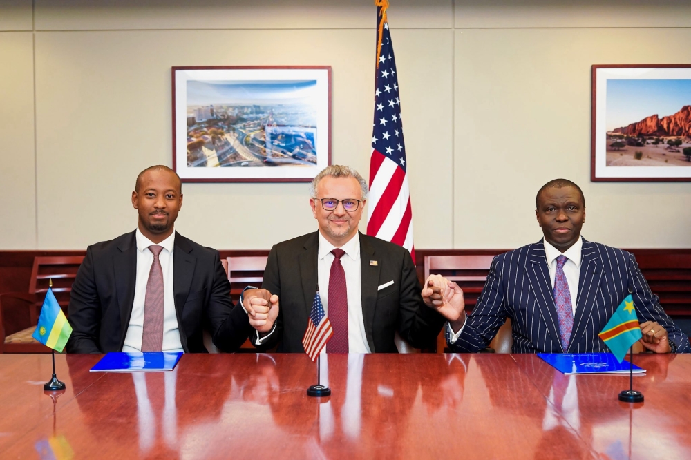 Officials during the inaugural Joint Oversight Committee meeting. Rwanda, DR Congo and the United States met in Washington DC on Wednesday, September 3. Courtesy