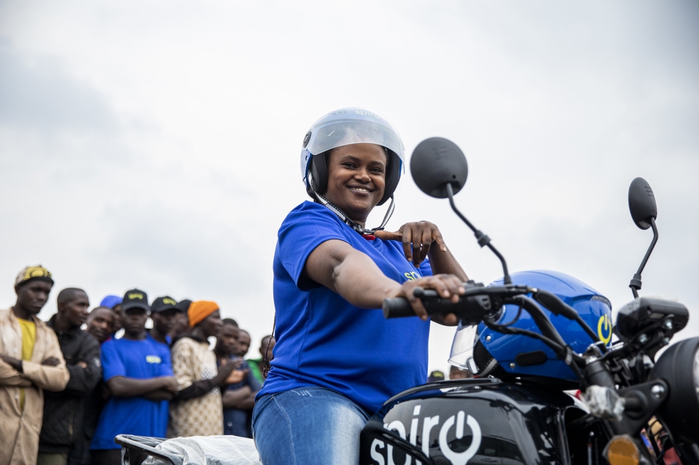A taxi-motor rider during SPIRO campaign in Kirehe District.