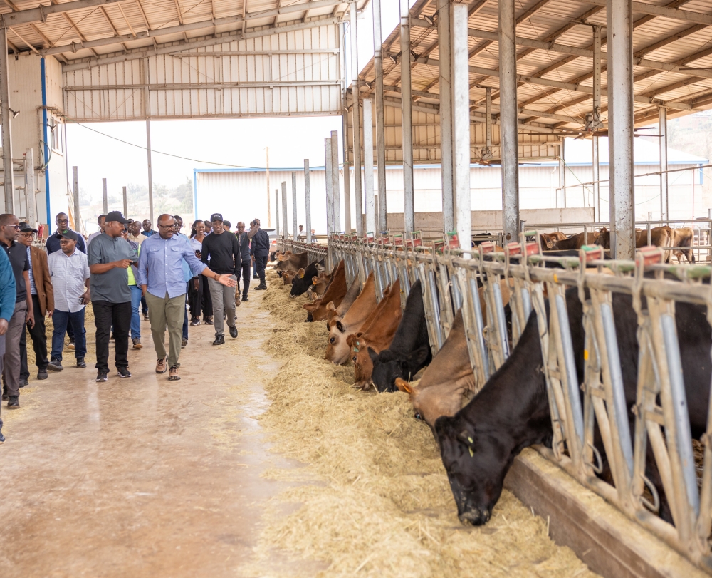 Prime Minister Justin Nsengiyumva visits a farm at  Gabiro Agribusiness Hub in August 2025. Courtesy