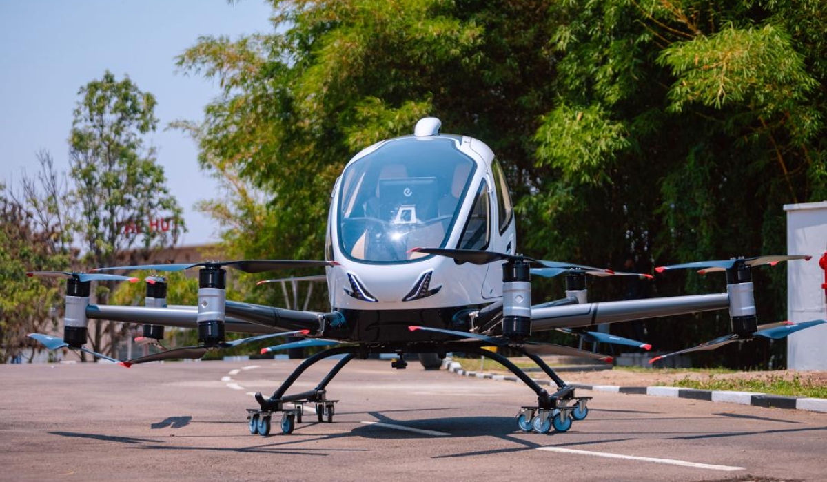 A self-flying electric air taxi at the Aviation Africa 2025 Summit. Courtesy