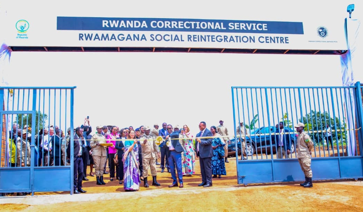 Officials cut the ribbon at the launch of an upgraded reintegration centre in Rwamagana on Wednesday. Photo by Emmanuel Nkangura.