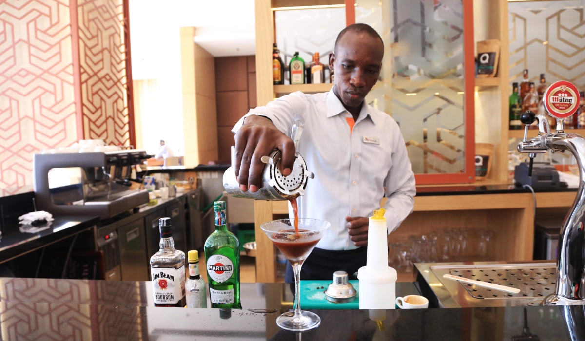 A barista on duty at Marriot Hotel