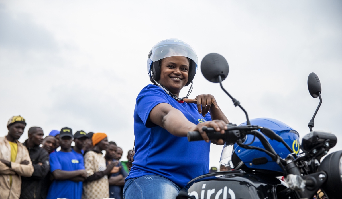 A taxi-motor rider during SPIRO campaign in Kirehe District.