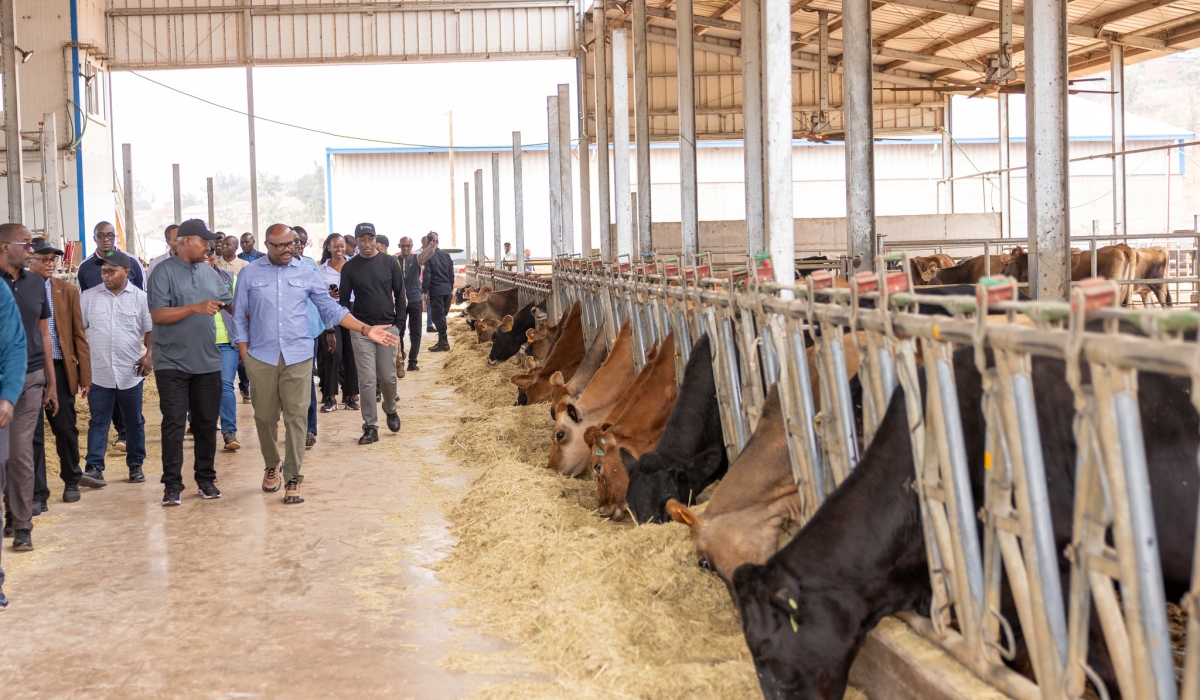 Prime Minister Justin Nsengiyumva visits a farm at  Gabiro Agribusiness Hub in August 2025. Courtesy