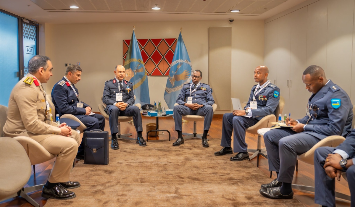 Lt Gen Jean-Jacques Mupenzi (fourth from left) interacts with African counterparts during the meeting.