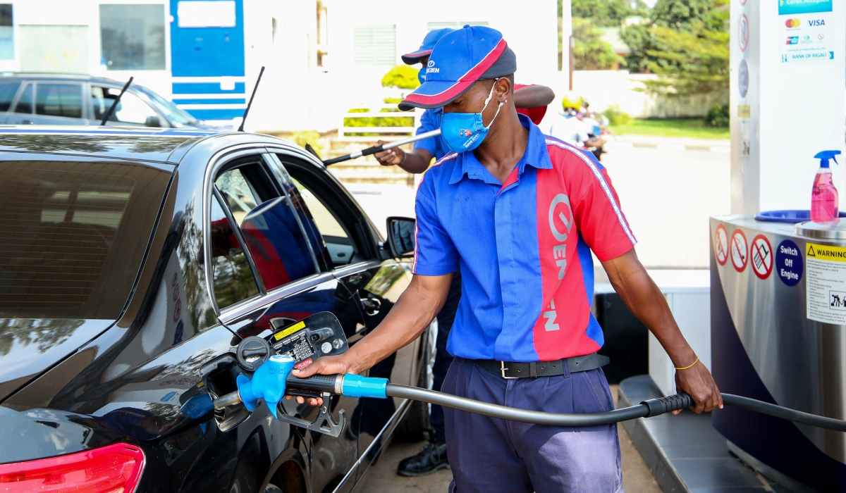Fuel pump attendant on duty at Gishushu petrol station. Craish BAHIZI