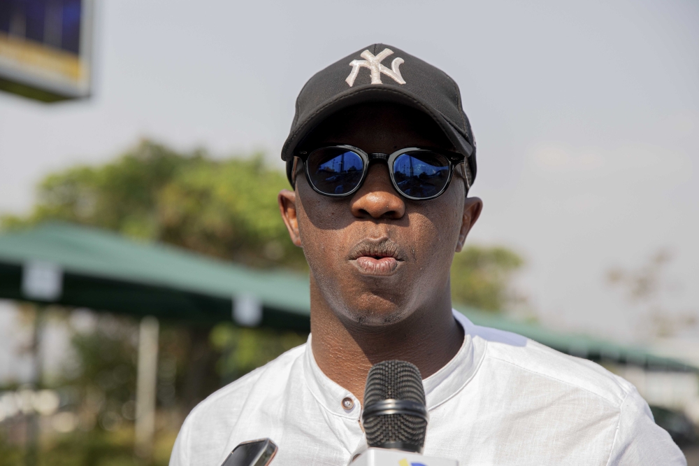 Dieudonne Dusabimana speaks to the media. He was awarded the  campaign’s ultimate prize, a thrilling helicopter tour over Kigali on Friday, September 5. Kellya Keza