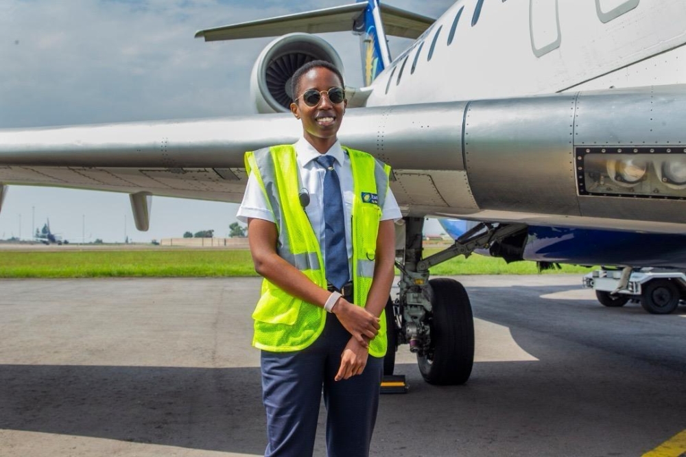 Captain Anaise Kangeyo is one of Rwanda’s few female pilots, commanding the Bombardier Q400.