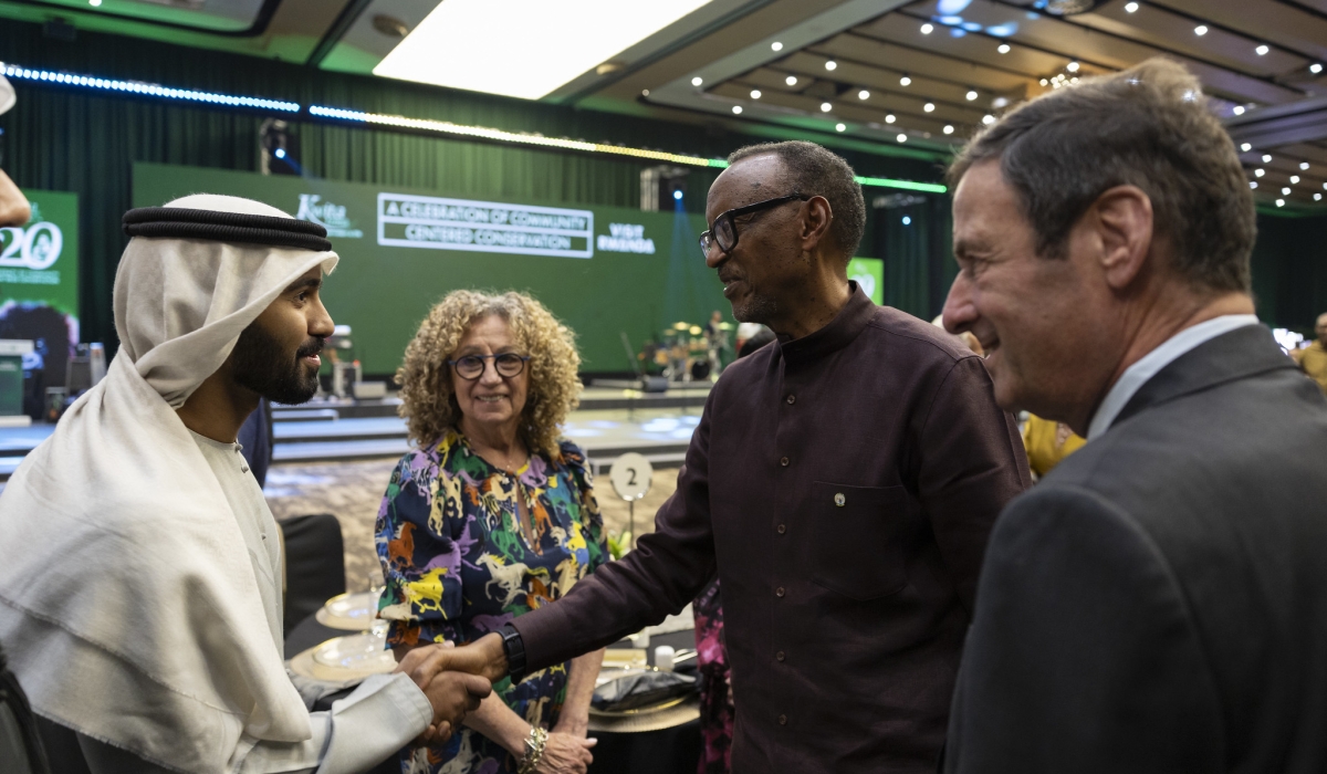 President Paul Kagame greets delegates as he hosted a gala dinner to celebrate the 20th gorilla naming ceremony  on Saturday, September 6. Photos by Village Urugwiro