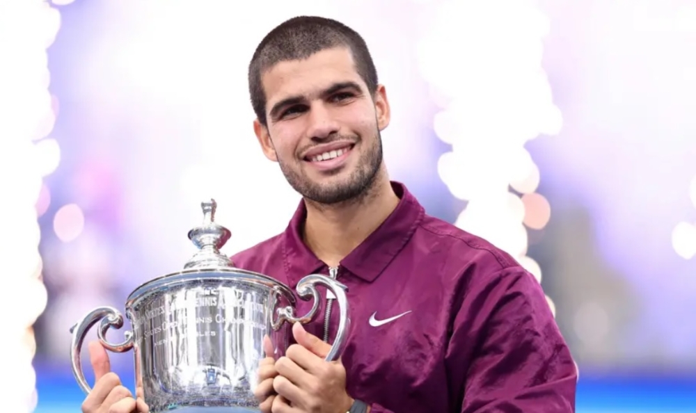 Carlos Alcaraz has won the French Open and US Open titles this season, with Jannik Sinner taking the Australian Open and Wimbledon