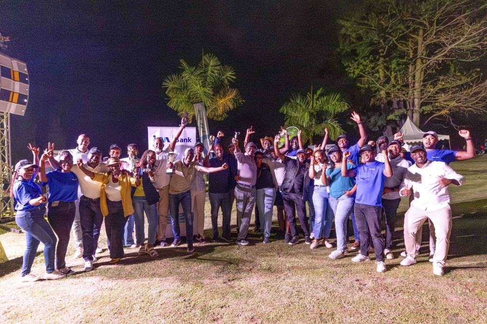 Winners of the sixth edition of the Rwanda Summer Golf Tournament pose for a group photos at the Falcon Golf and Country Club  at Lake Muhazi in Rwamagana  on Friday, September 5.