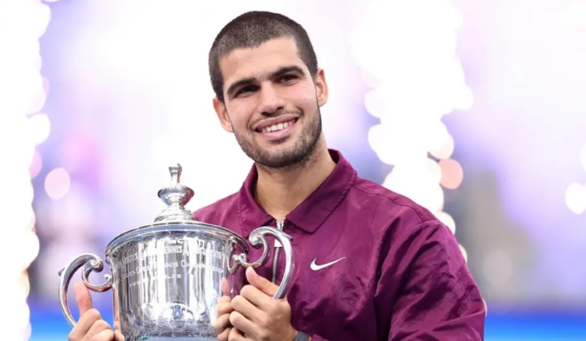 Carlos Alcaraz has won the French Open and US Open titles this season, with Jannik Sinner taking the Australian Open and Wimbledon