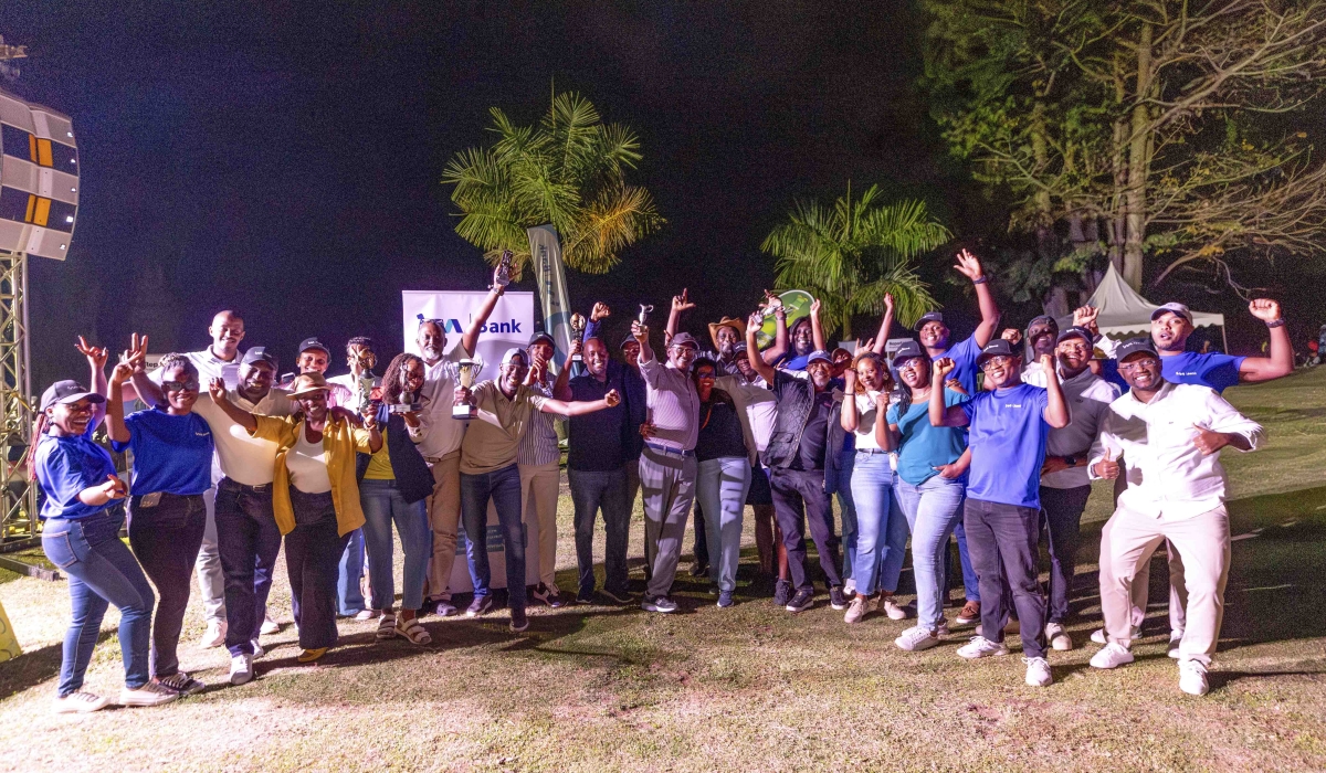Winners of the sixth edition of the Rwanda Summer Golf Tournament pose for a group photos at the Falcon Golf and Country Club  at Lake Muhazi in Rwamagana  on Friday, September 5.