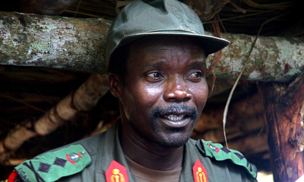 Fugitive Ugandan warlord Joseph Kony at the International Criminal Court (ICC).