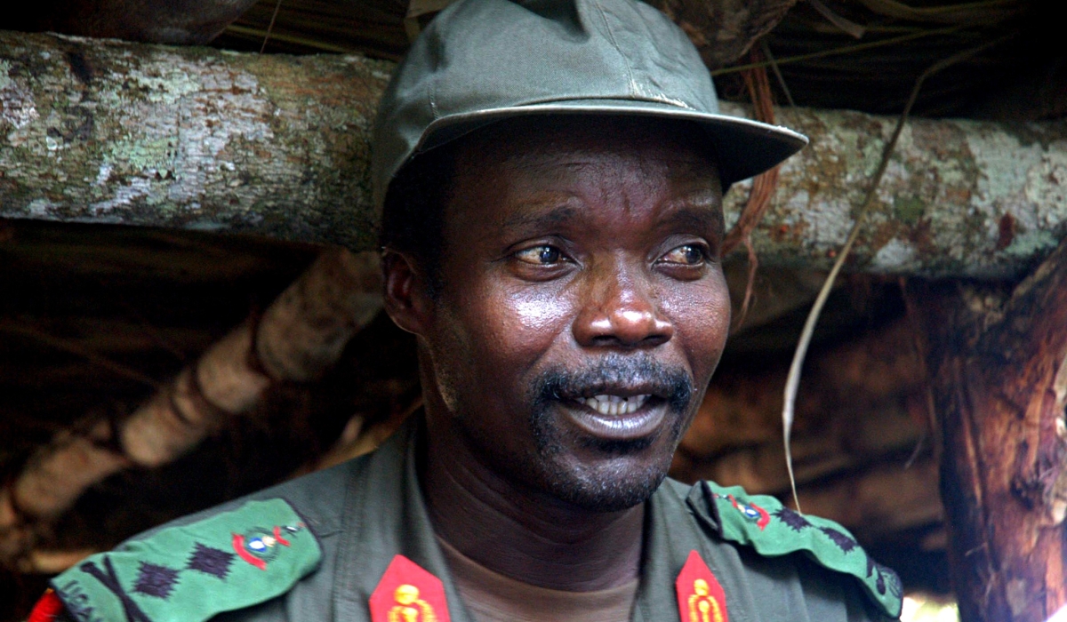 Fugitive Ugandan warlord Joseph Kony at the International Criminal Court (ICC).