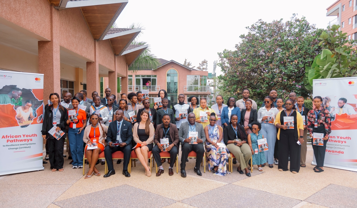 Delegates and participants gathered for a group photo during the launch of the African Youth Pathways to Resilience and Systems Change in Kigali on Wednesday, September 10. Photos by Craish Bahizi.