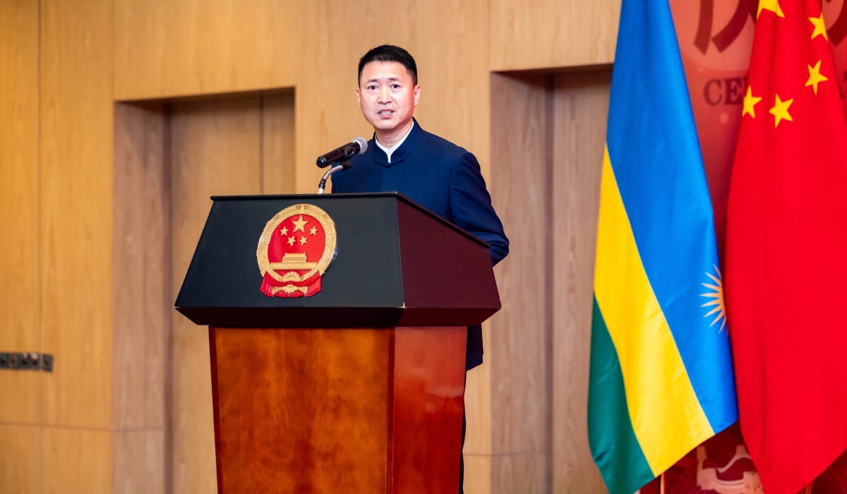 The Chinese Ambassador to Rwanda, Gao Wenqi, speaks at reception held in Kigali as part of the 76th anniversary of the founding of the People&#039;s Republic of China, on Wednesday, September 10.
