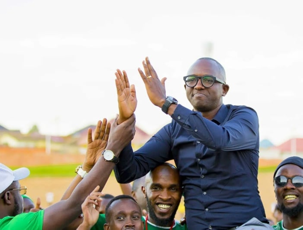 Christian Francis Haringingo, SC Kiyovu Headquarters and players in July.