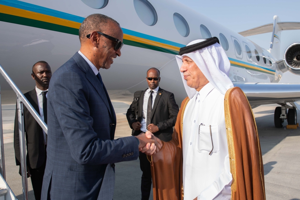 President Paul Kagame arrives in Doha, the capital of Qatar on Friday, September 12. Photo by Village Urugwiro