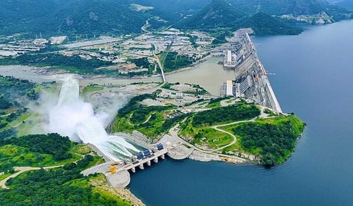 An aerial view of the newly inaugurated Grand Ethiopian Renaissance Dam, the biggest dam in Africa. Courtesy