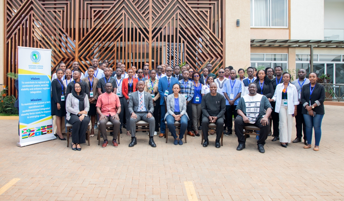 The participants and officials posed for a photo during the five-day workshop on cybersecurity and cyber-terrorism held in Kigali. Photos by Titus Manzi.