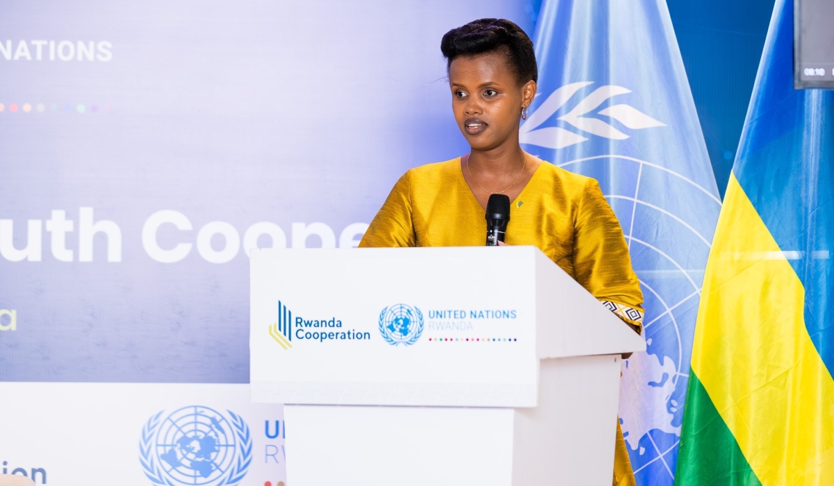 Rwanda Cooperative Initiative CEO Patricie Uwase speaks at the International South-South and Triangular Cooperation Day on September 12
