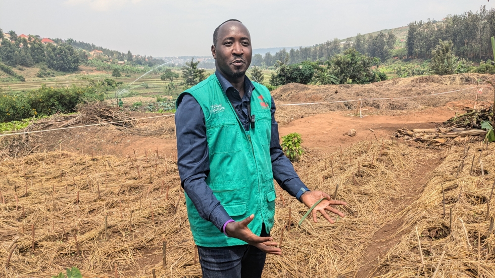 Fred Kwizera Programme  Manager for Sustainable Agriculture who works with Solid Africa, which grows crops to supply schools, hospitals, the Special Economic Zone and other institutions. Courtesy