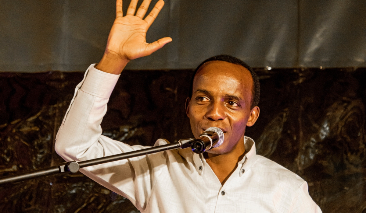 Rwandan gospel legend Alexis Dusabe during the concert to mark 25 years in gospel music industry in Kigali on Sunday, September 15.