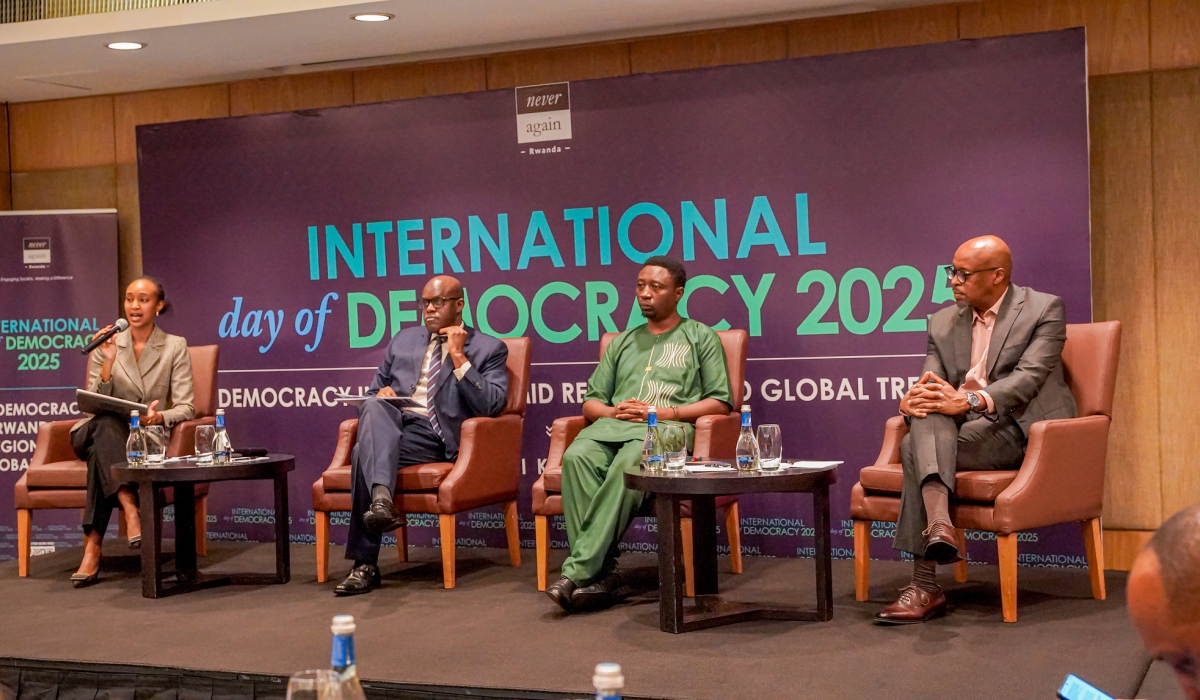 Panelists engage in a discussion as Rwanda joined the rest of the world to mark the International Day of Democracy on Monday, September 15. Photos by Kellya Keza 