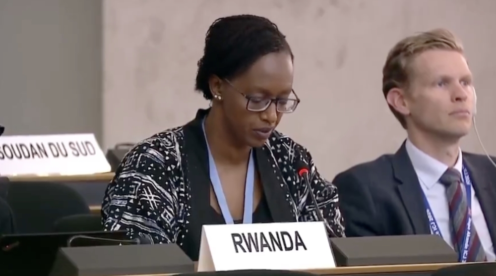 Rwanda’s Permanent Representative to the UN, Urujeni Bakuramutsa, delivering a statement on Tuesday, September 16.