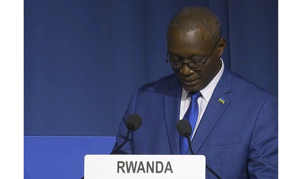 Fidel Ndahayo, Chief Executive Officer of the Rwanda Atomic Energy Board, speaks at the conference in Vienna on Wednesday, September 17. Courtesy
