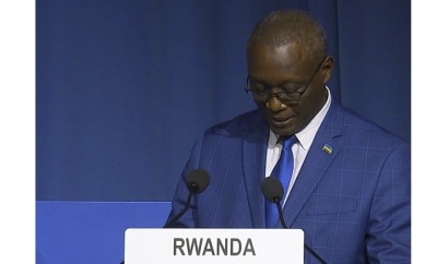 Fidel Ndahayo, Chief Executive Officer of the Rwanda Atomic Energy Board, speaks at the conference in Vienna on Wednesday, September 17. Courtesy
