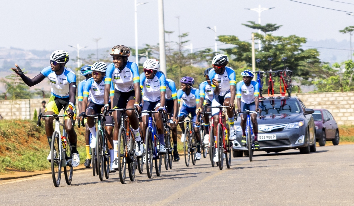 Team Rwanda riders during a training session on Tuesday, September 16. The 2025 UCI Road World Championships is scheduled for September 21-28.