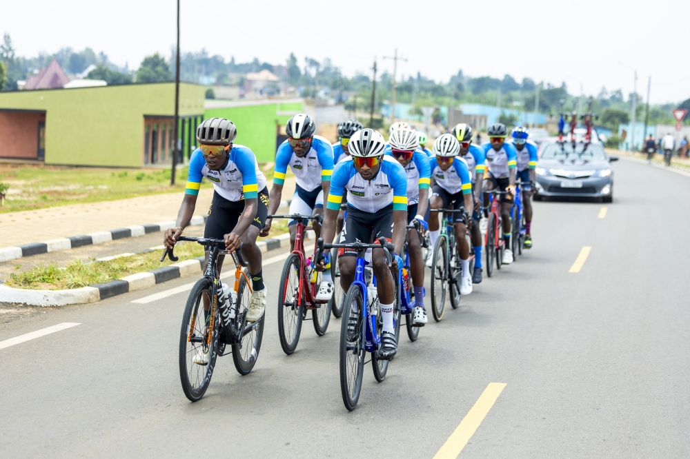 The Rwandan cycling team trains ahead of the UCI Road World Championships, scheduled to take place in Kigali from September 21 to 28. Photo by Olivie Mugwiza.