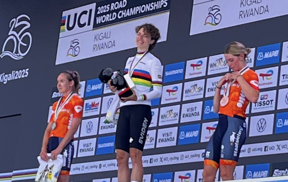 Swiss cyclist Marlen Reusser won her first UCI Women’s Elite Individual Time Trial (ITT) title on Sunday, September 21. Photo by Dylan Mugenga