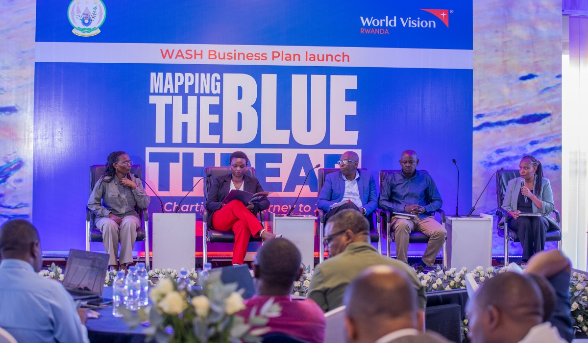 Panelists engage in discussion as World Vision Rwanda launched a new five-year Water, Sanitation, and Hygiene (WASH) business plan to be implemented from 2026 to 2030. Craish Bahizi