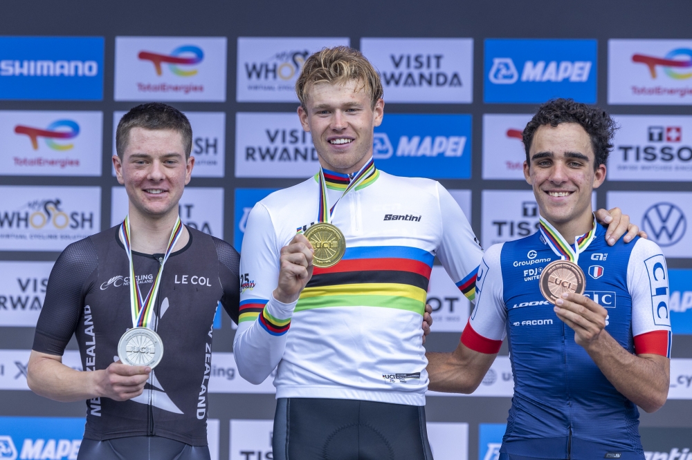 Swedish Jakob Söderqvist, New Zealand’s Nate Pringle and France’s Maxime Decomble 