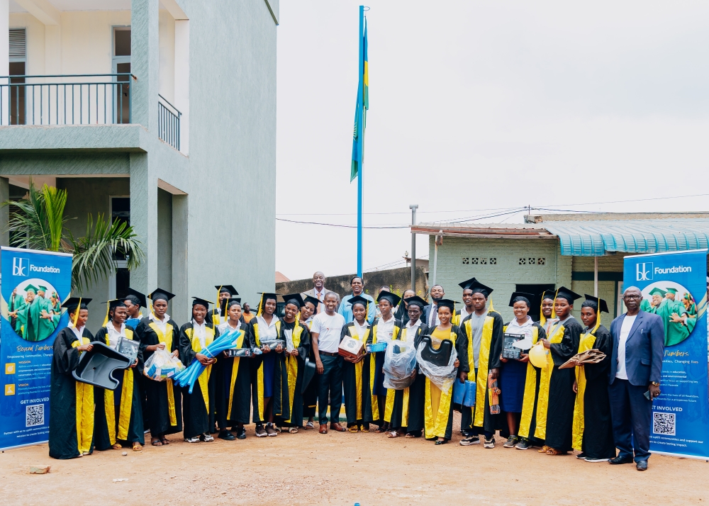 Graduates pose for a group photo.The programme is designed to empower vulnerable youth with opportunities for employment and self-reliance.