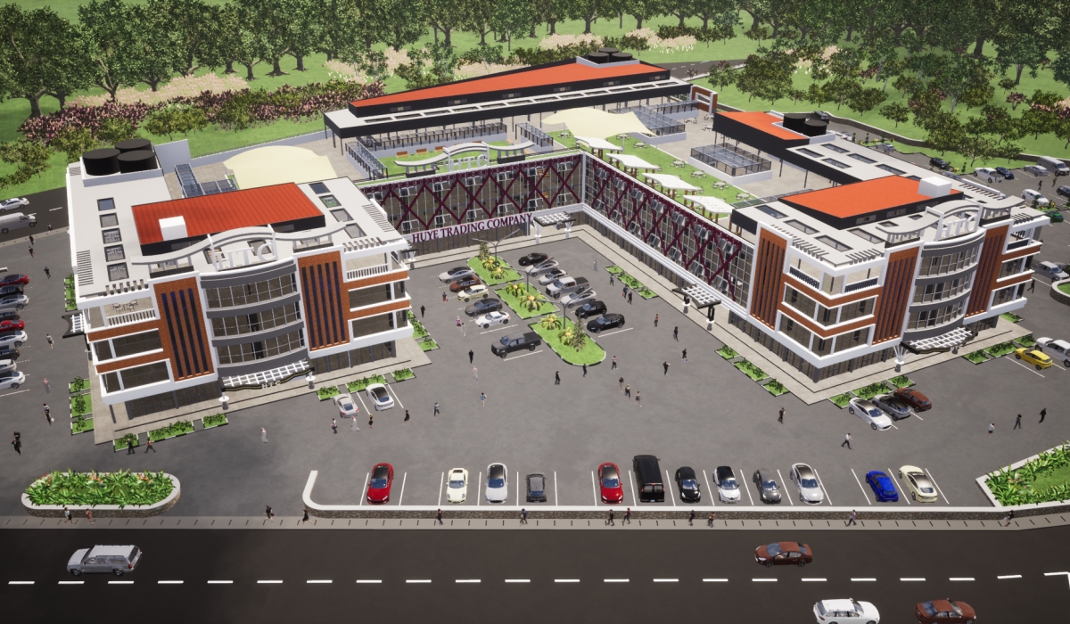 Artistic impression of the Huye Business Mall under construction (courtesy).